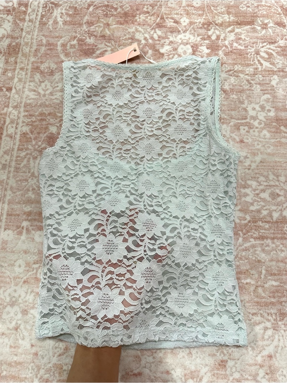 NWT 🩵 Y2K Baby Blue Lace Square-Neck Tank Top - Picture 5 of 8